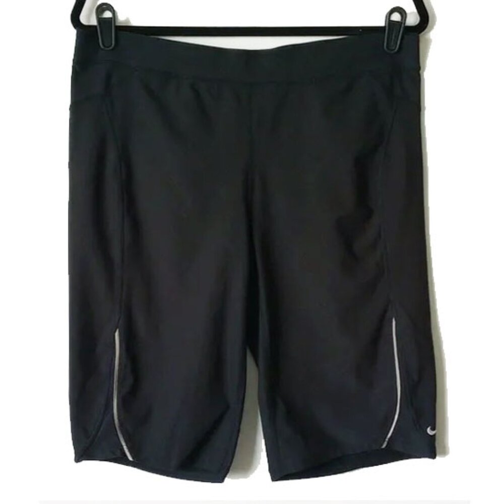Nike Women's Bike Shorts 12" L Black Mesh Silver/Gray Trim - 50off3
